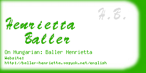 henrietta baller business card